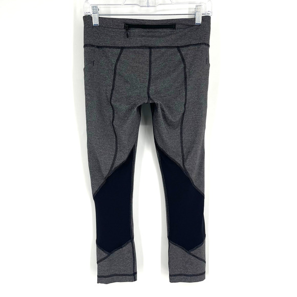 Lululemon Pace Rival Crop 22" Leggings Heathered Black Size 6 - Picture 2 of 10